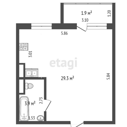 
  Продается студия, 33.2 м², Архитекторов б-р, д. 15/1
. Фото 5.