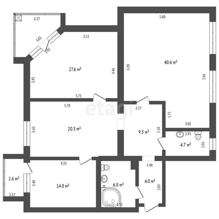 
  Продается 4-комн. квартира, 128.5 м², Иркутская ул, д. 68/1
. Фото 5.