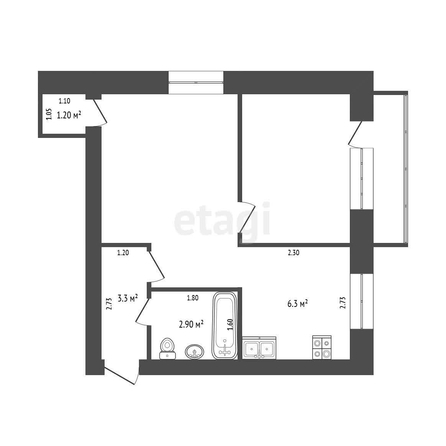 
  Продается 1-комн. квартира, 30.9 м², Магистральная ул, д. 38
. Фото 5.