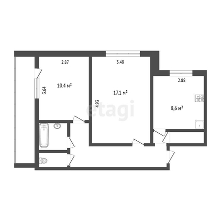 
  Продается 2-комн. квартира, 51.6 м², Кирова ул, д. 10
. Фото 5.