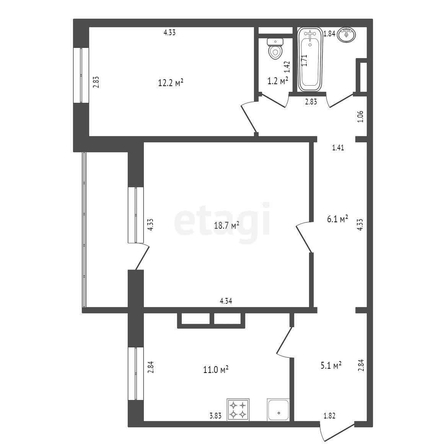 
  Продается 2-комн. квартира, 60.2 м², Линия 19-я ул, д. 184
. Фото 5.