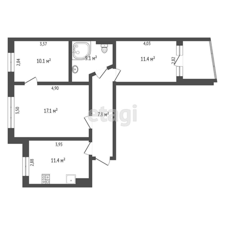 
  Продается 3-комн. квартира, 64 м², Дмитриева ул, д. 2/1
. Фото 5.