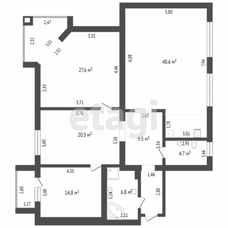 
  Продается 4-комн. квартира, 123.6 м², Иркутская ул, д. 68/1
. Фото 5.