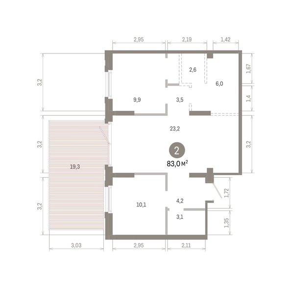 
  Продается 2-комн. квартира, 83.01 м², ЖК Кварталы Драверта, дом 3
. Фото 1.