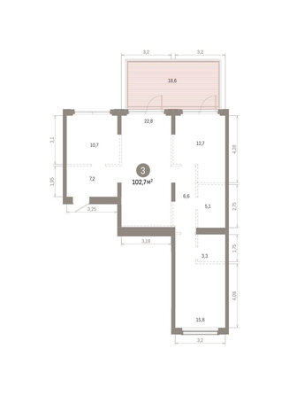
  Продается 3-комн. квартира, 102.68 м², ЖК Кварталы Драверта, дом 6
. Фото 1.