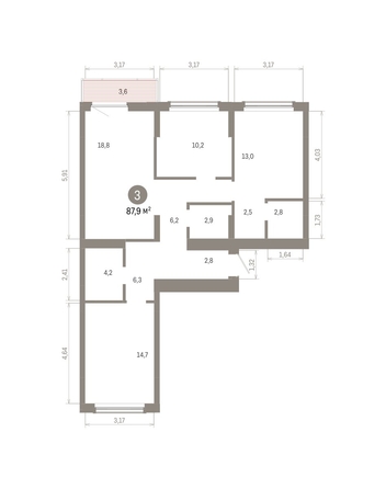 
  Продается 3-комн. квартира 87.86 м², в ЖК Кварталы Драверта, дом 6. Фото 1.
