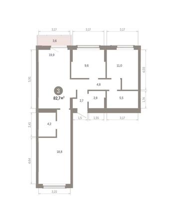 
  Продается 3-комн. квартира, 82.67 м², ЖК Кварталы Драверта, дом 6
. Фото 1.