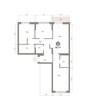
  Продается 3-комн. квартира, 86.67 м², ЖК Кварталы Драверта, дом 6
. Фото 1.