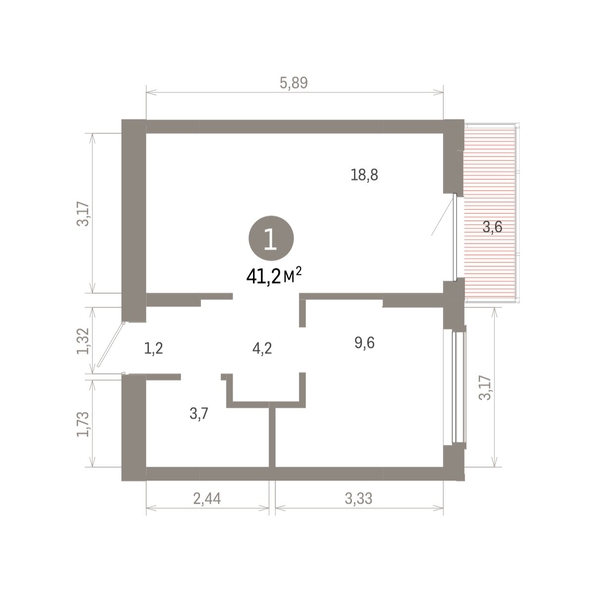 
  Продается 1-комн. квартира, 41.18 м², ЖК Кварталы Драверта, дом 6
. Фото 1.