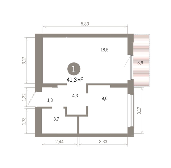 
  Продается 1-комн. квартира, 41.29 м², ЖК Кварталы Драверта, дом 6
. Фото 1.