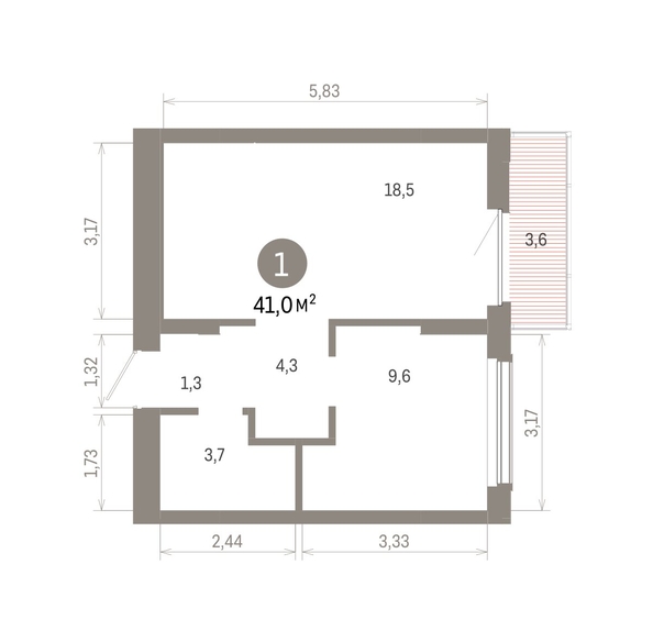 
  Продается 1-комн. квартира, 40.99 м², ЖК Кварталы Драверта, дом 6
. Фото 1.