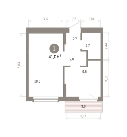
  Продается 1-комн. квартира 40.98 м², в ЖК Кварталы Драверта, дом 6. Фото 1.