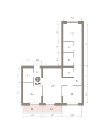 
  Продается 3-комн. квартира 86.25 м², в ЖК Кварталы Драверта, дом 3. Фото 1.