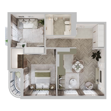 
  Продается 2-комн. квартира 66.49 м², в ЖК ЦЕНТР-ПАРК на Волочаевской. Фото 8.