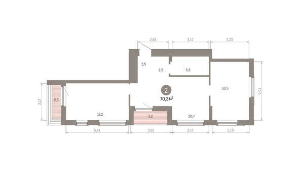 
  Продается 2-комн. квартира 70.28 м², в ЖК Кварталы Драверта, дом 6. Фото 1.