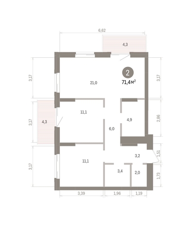 
  Продается 2-комн. квартира 71.37 м², в ЖК Кварталы Драверта, дом 4. Фото 1.