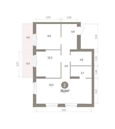 
  Продается 2-комн. квартира 70.01 м², в ЖК Кварталы Драверта, дом 4. Фото 1.
