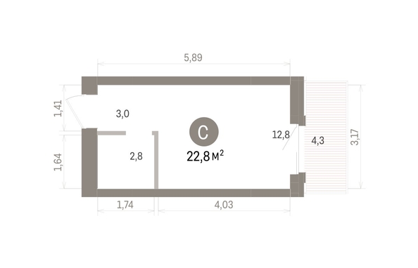 
  Продается студия 22.83 м², в ЖК Кварталы Драверта, дом 4. Фото 1.