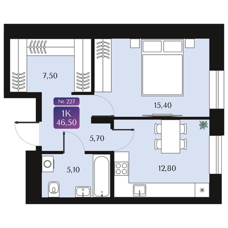 
  Продается 1-комн. квартира 46.5 м², в ЖК Северное Сияние Премиум. Фото 1.