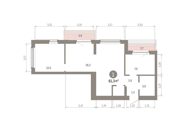 
  Продается 1-комн. квартира 61.27 м², в ЖК Кварталы Драверта, дом 6. Фото 1.