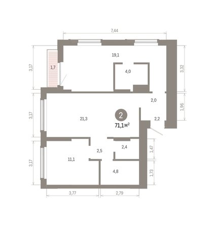 
  Продается 2-комн. квартира 71.07 м², в ЖК Кварталы Драверта, дом 6. Фото 1.