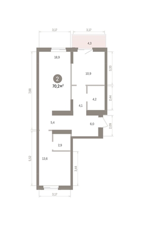 
  Продается 2-комн. квартира 70.19 м², в ЖК Кварталы Драверта, дом 4. Фото 2.