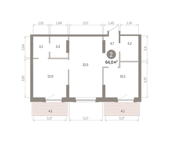 
  Продается 2-комн. квартира 64 м², в ЖК Кварталы Драверта, дом 3. Фото 1.