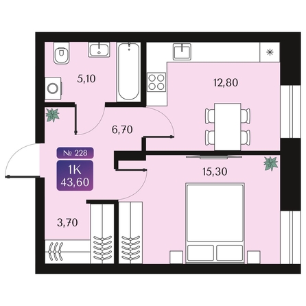 
  Продается 1-комн. квартира 43.6 м², в ЖК Северное Сияние Премиум. Фото 1.