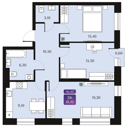 
  Продается 3-комн. квартира 81.1 м², в ЖК Северное Сияние Премиум. Фото 1.