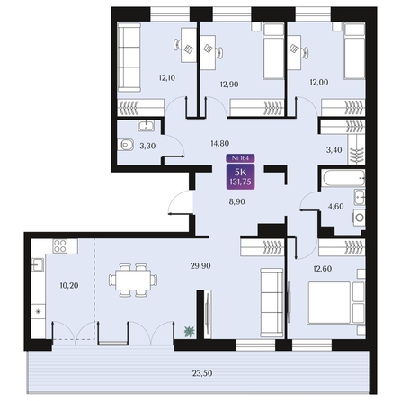 
  Продается 4-комн. квартира 131.75 м², в ЖК Северное Сияние Премиум. Фото 1.