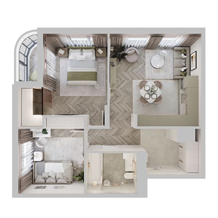 
  Продается 2-комн. квартира 65.9 м², в ЖК ЦЕНТР-ПАРК на Волочаевской. Фото 6.