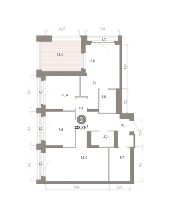 
  Продается 2-комн. квартира 102.25 м², в ЖК Кварталы Драверта, дом 5. Фото 1.