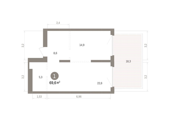 
  Продается 1-комн. квартира 69.59 м², в ЖК Кварталы Драверта, дом 5. Фото 1.