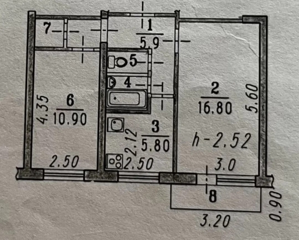 
  Продается 2-комн. квартира 44 м². Фото 1.