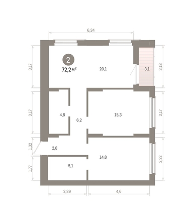 
  Продается 1-комн. квартира 72.16 м², в ЖК Кварталы Драверта, дом 6. Фото 1.