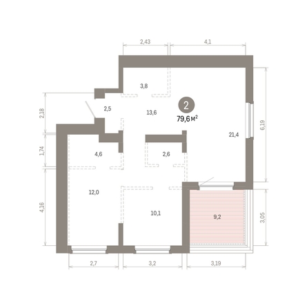 
  Продается 2-комн. квартира 79.61 м², в ЖК Кварталы Драверта, дом 6. Фото 1.