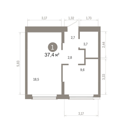 
  Продается 1-комн. квартира 37.37 м², в ЖК Кварталы Драверта, дом 6. Фото 1.