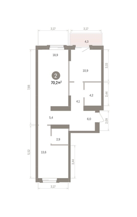 
  Продается 2-комн. квартира 70.16 м², в ЖК Кварталы Драверта, дом 4. Фото 1.