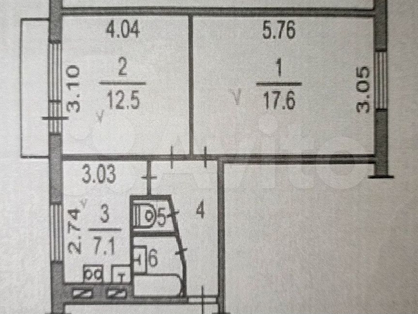 
  Продается 2-комн. квартира, 44.1 м², Гагарина ул (Лоскутово д), д. 45
. Фото 2.