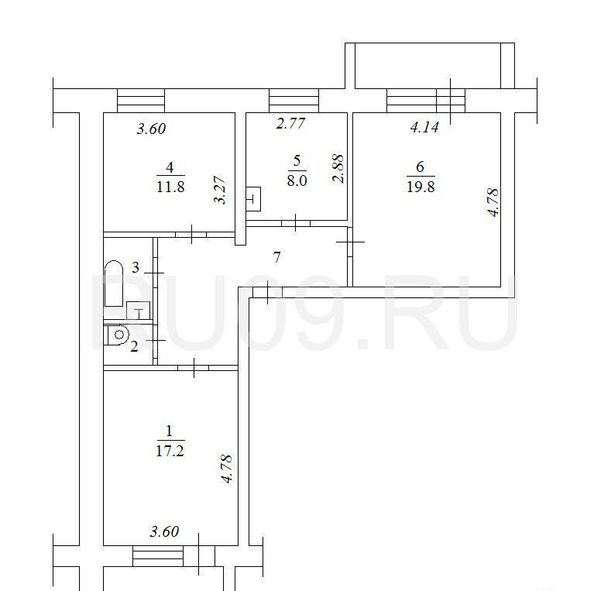 
  Продается 3-комн. квартира, 70.7 м², Светлый пер, д. 32
. Фото 1.
