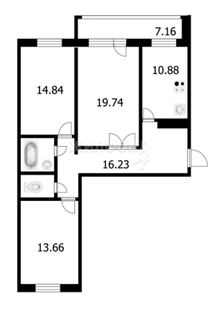 
   Продам 3-комнатную, 84 м², Береговая ул, 23

. Фото 5.