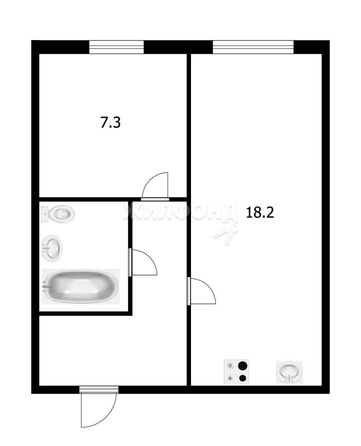 
   Продам 1-комнатную, 37 м², Водопроводная ул, 11

. Фото 13.