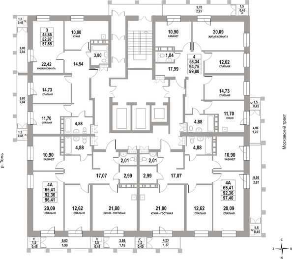 
   Продам 4-комнатную, 96.41 м², Московский, дом 3

. Фото 2.