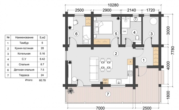 
   Продам дом, 78 м², Корнилово

. Фото 3.