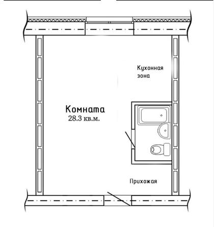 
   Продам студию, 28.1 м², Солнечная ул, 6

. Фото 6.