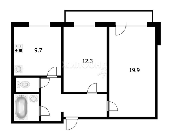 
   Продам 2-комнатную, 54.3 м², Сибирская ул, 112

. Фото 11.