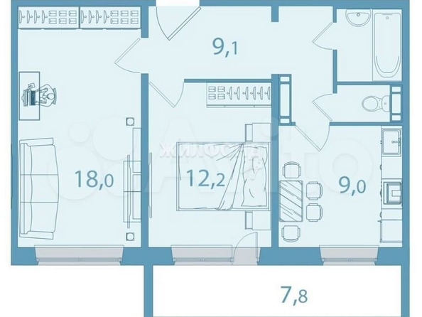 
   Продам 2-комнатную, 52.7 м², Королёва ул, 4

. Фото 2.