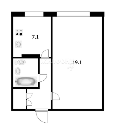 
   Продам 2-комнатную, 36 м², Федора Лыткина ул, 22

. Фото 9.