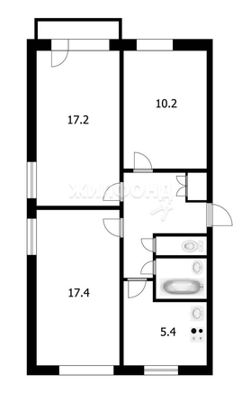 
   Продам 3-комнатную, 60 м², Иркутский тракт, 196

. Фото 2.