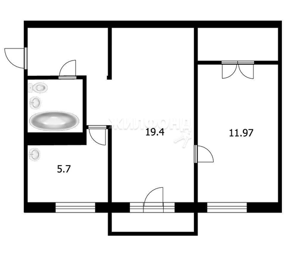 
   Продам 2-комнатную, 45.3 м², Елизаровых ул, 39/3

. Фото 1.